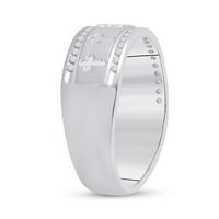 14k бяло злато кръгло диамантен сватбен кръст лента пръстен cttw