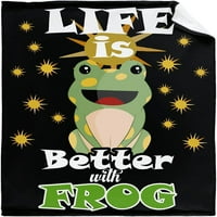 Животът е по -добър с одеяло за жаба супер меки фланелни одеяла за лег