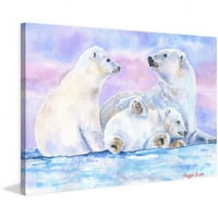 Семейство полярни мечки 2 живопис печат върху увито платно