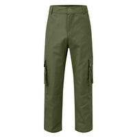 Elainilye Fashion Cargo Pants Men Slim Fit Прав товари с крак панталони много джобни панталони на открито атлетични суитчъри Панталони панталони, зелено