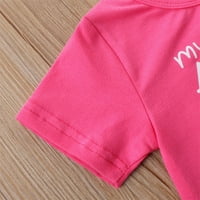 Kukoosong бебе момче момиче дрехи бебешки боди новородени бебета бебета момчета момичета писмо къса ръкав ромперистичен костюм дрехи горещо розово 90
