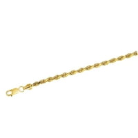 Jewelstop 10k Жълто злато с въжета с въже с диамантен изрязан текстурирано покритие и заключване на омари - 24in