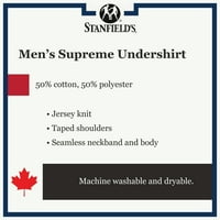 Мъжка висока върховна памучна смес на стенфилд-тениска с деколте-пакет