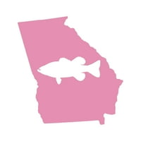 Грузия бас стикер Декал щанцоване-самозалепващ винил-устойчиви на атмосферни влияния-произведени в САЩ-много цвят и Размери-състояние форма голяма уста спортен риболов риба га