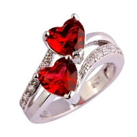Каянуо обратно в училище клирънс жени известна мода любовник бижута сърце нарязани дъга & бял скъпоценен камък пръстен