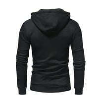 Kali_store zip up hoodies men's loose fit средно тегло с качулка como sweatshirt черно, l