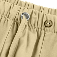 Мъжки Панталони клирънс под $ памук бельо хлабав с джобове Йога ластик шнур Плюс размер панталони За Мъже Каки хл