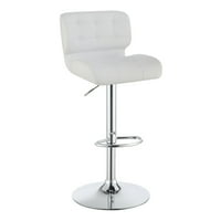 Тапициран метален бар стол, бял и сребрист, комплект от 2-Салторо шерпи