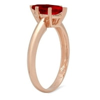 1кт Маркиза нарязани червен естествен гранат 18К розово злато годишнина годежен пръстен размер 7.25