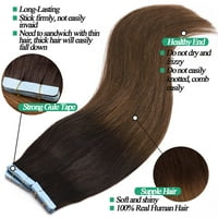 Човешка лента за коса в удължаване на човешката коса 50g права безшевна кожа вътък пълна глава двустранна лента за коса