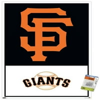 San Francisco Giants - Плакат за стена с лого с pushpins, 22.375 34