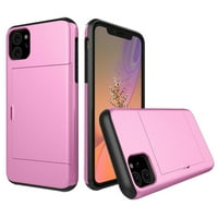 Притежател на слотове за карта портфейл iPhone калъф с двоен слой ударен с тежка защита