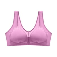 Lenago Women's Seamed Wirefree Bras Ladies Damies Traceless Comments No Steel Ring Vest Greathable Gathering Front Opening Buckle Bywear Бельо всеки ден бельо Размер M-4XL на клирънс