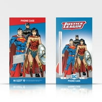 Дизайн на главен калъф Официално лицензиран Superman DC Comics Logos Classic Leather Book Book Портфейл Калъф Съвместим с Apple iPhone Mini