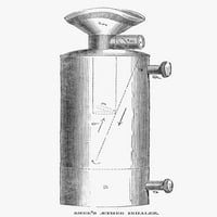 Етер инхалатор, 1847. Етер инхалатор на NSMEE. Гравиране на линия, английски, 1847. Плакатен печат от