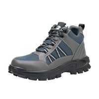 Обувки на Hinvhai за мъже Просвещение Мъжки инструменти Обувки Анти раздробяване и анти-пиърсинг средна работна обувка Обувки за безопасност сиво 9,5